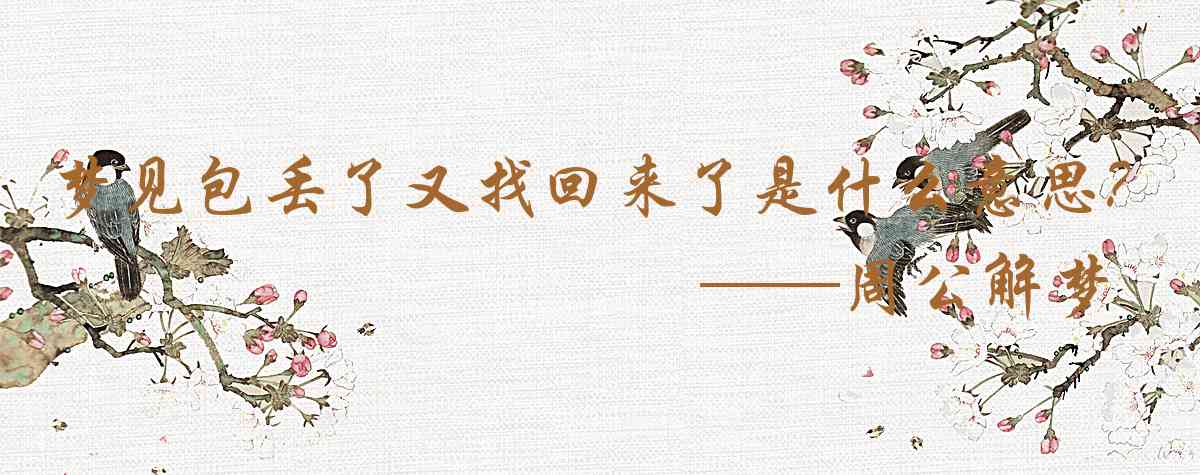 周公解夢,夢見包丟了又找回來了是什麼意思,夢到包丟了又找回來了好不好