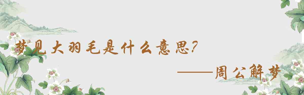 周公解夢,夢見大羽毛是什麼意思，夢到大羽毛好不好